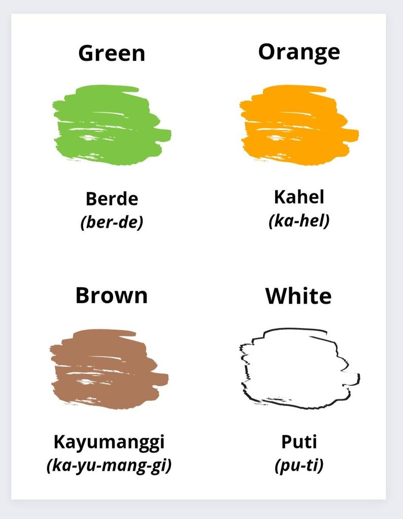 Printable EnglishFilipino Colors / Learning Colors in Etsy México
