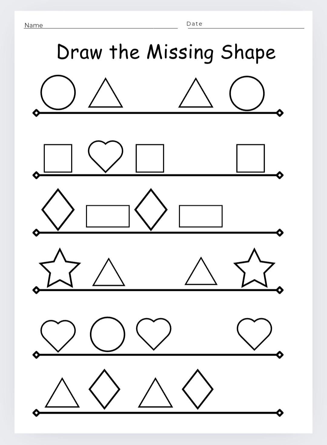 Shape Tracing Worksheets Etsy