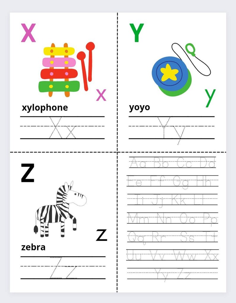 Alphabet Tracing Flashcards/ Printable Alphabet Cards/uppercase and