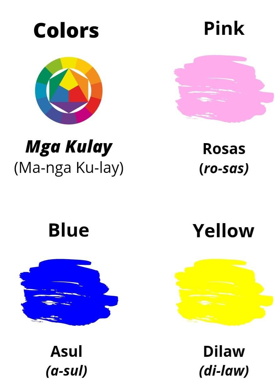 Printable English-filipino Colors / Learning Colors in Filipino