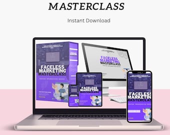 Faceless Marketing Masterclass, Social Media-Richtlinien, Seo Taktiken, E-Mail Marketing, digitales Marketing, Geld online verdienen, Marketing Guide