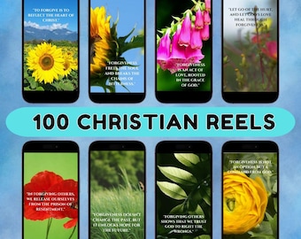 100 Christian Reels Kollektion: Hoffnung, Dankbarkeit, Vergebung und Glück| PLR Video | Glaube Social Media |