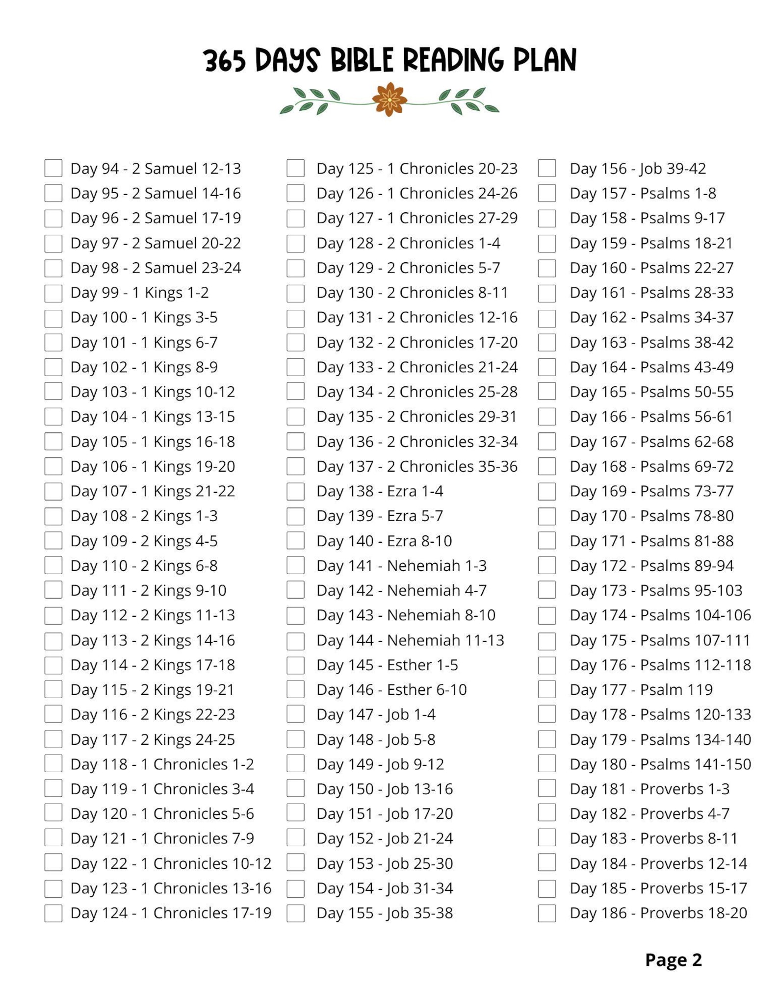 365 Day Bible Reading Plan | Printable Scripture Reading Guide | Read ...