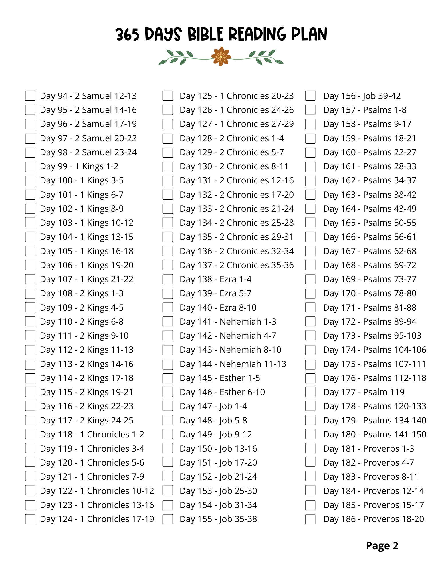 365 Day Bible Reading Plan | Printable Scripture Reading Guide | Read ...