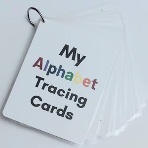 Alphabet Tracing Flashcards/ Printable Alphabet Cards/Uppercase and Lowercase Traceable Letters/Handwriting practice Flashcards