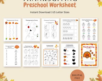 Erntedank-Aktivität Arbeitsblatt / Vorschularbeitsbuch zum Ausdrucken / Färbung zum Erntedankfest / Thanksgiving-Seiten / Erntedankaktivität zum Ausdrucken