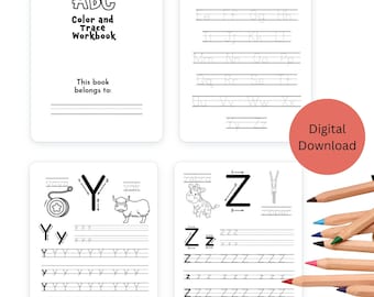 ABC Farbe und Ablauf zum Ausdrucken für Kinder/Alphabet Farbe und Ablauf Aktivität für Kinder/Alphabet Ablaufverfolgung Arbeitsblätter/Vorschul Farbe und Ablauf