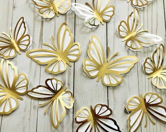 Download Paper Butterflies 3d Gold White Butterflies Paper Butterfly Cutouts Butterfly Wall Decor 3d Butterfly Cutouts Butterfly Wall Art 10 Pc Set Craft Supplies Tools Paper Saherflow Com