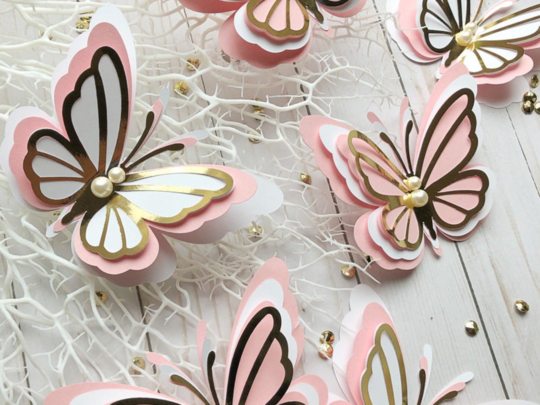 Carte papillon matelassée faite à la main Papillons en papier 3D