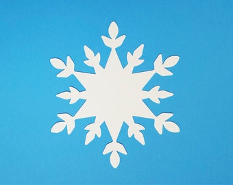 White paper snowflake die cuts  Snowflake Cutouts Cardstock paper snowflakes  Snowflake paper tags