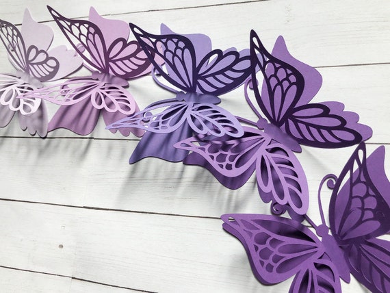3D Paper Butterfly Cutouts 3D Gold Paper Butterflies Pink Paper Butterfly  Die Cuts Purple Butterflies Butterfly Wall Art -  Norway