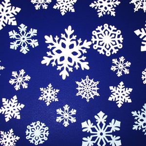 25 Assorted Paper snowflakes/White Snowflake paper die cuts/ 25 Snowflake cutouts / Snowflake Paper Punch/ Paper Snowflake image 2