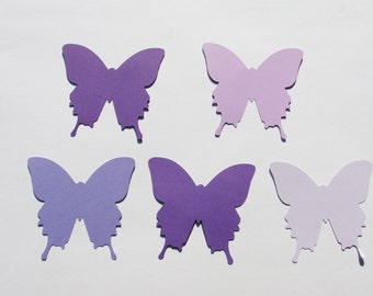 Paper butterfly cutouts purple paper butterfly die cuts butterfly wall decor 3d paper butterfly purple ombre paper butterflies Set of 25pc