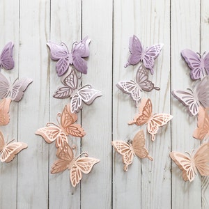 Paper butterfly cutouts shimmer paper butterfly die cuts  3D paper butterfly set nursery butterfly decor 3D butterfly wall decor