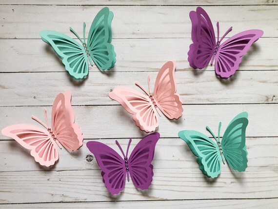 Download 3d Paper Butterfly 3d Pink Butterflies Purple Paper Butterfly Etsy