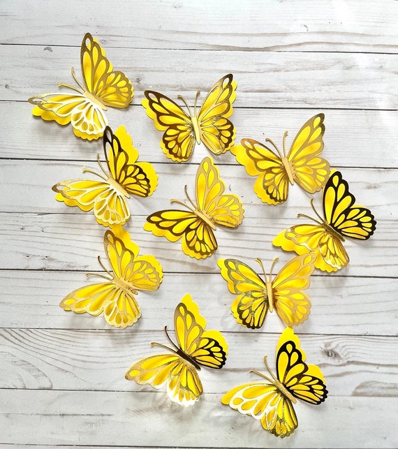 18 Fall Color Paper Butterfly Decor, Butterfly Wall Stickers, Butterfly  Decals, Butterfly Birthday Decoration, Butterfly Room Decor