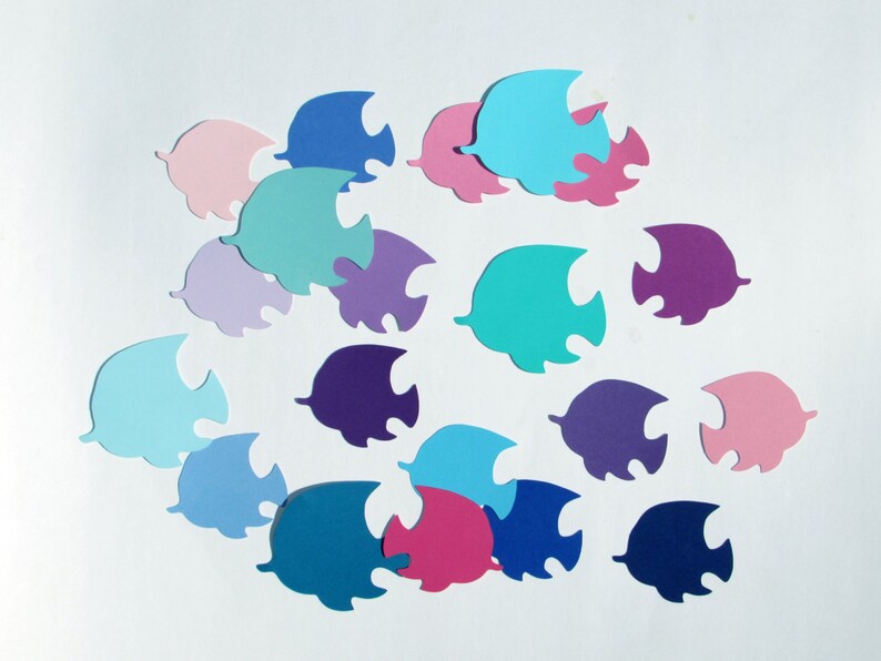MixTeach 360 Pcs Assorted Color Fish Shape Cards - 4 Inch Fish Die Cuts - Bulletin Board Decorations For Classroom & Home School Decor - DIY Craft Project Supplies
