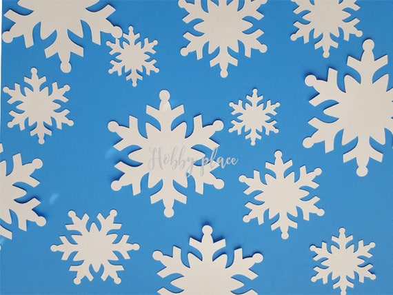 White Paper Snowflakes Snowflake Die Cuts Paper snowflake cutouts Cardstock  Snowflake Snowflake Paper Punch Snowflake decor