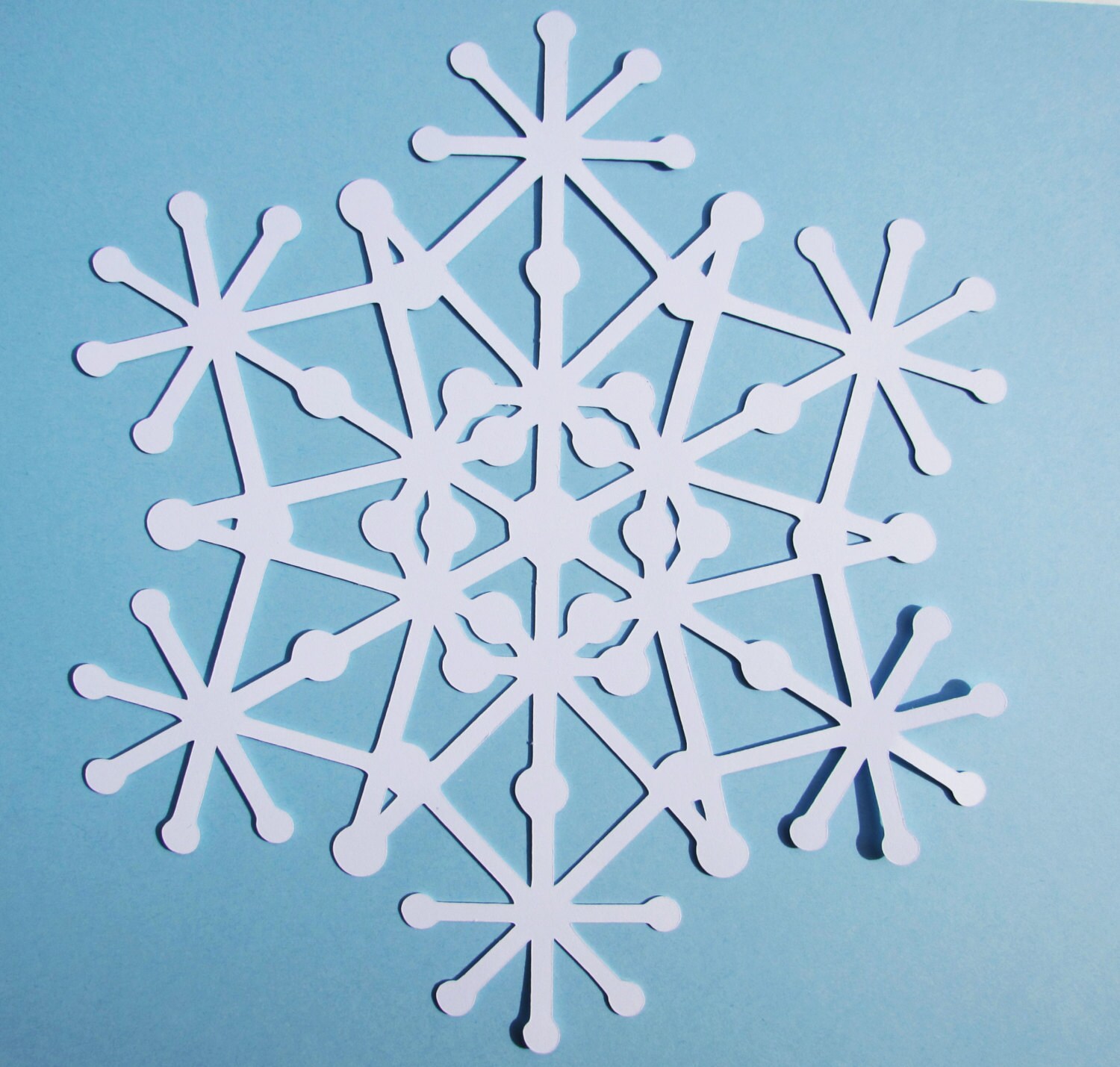 White paper snowflake die cuts Snowflake Cutouts Cardstock Etsy