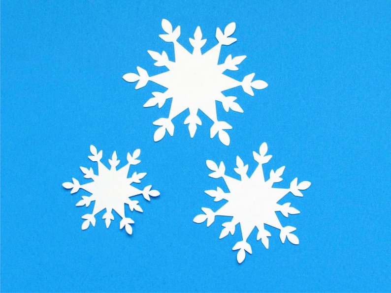 White Paper Snowflake Die Cuts Snowflake Cutouts Cardstock Etsy