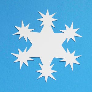 25 Assorted Paper snowflakes/Snowflake gift tags/ White Snowflake paper die cuts/ 25 tag snowflake cutouts /Paper Snowflakes image 6