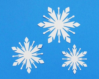 White paper snowflake die cuts  Snowflake Cutouts Cardstock paper snowflakes  Snowflake paper tags