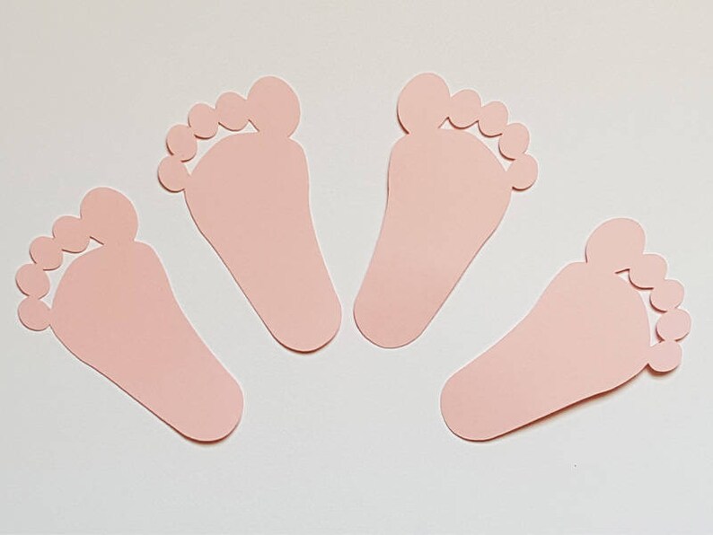 Baby Footprint Paper Cutouts Pink Footprint Blue Baby Etsy