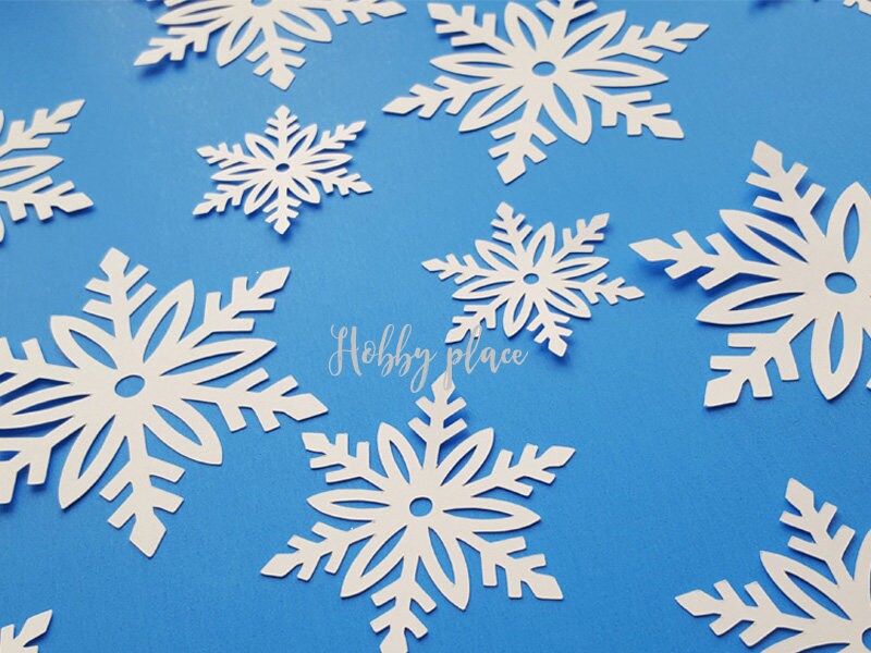 Paper Snowflakes Snowflake Die Cuts Paper snowflake cutouts Cardstock  Snowflake Snowflake Paper Punch Snowflake decor
