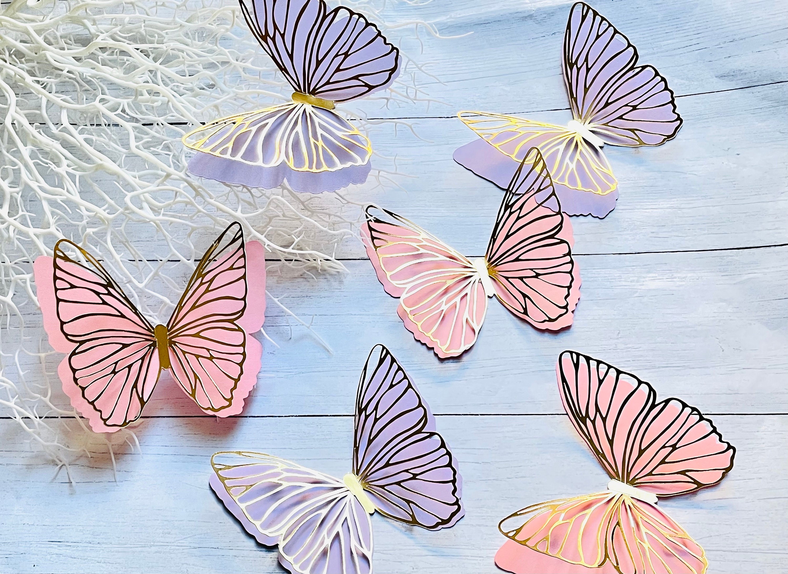 1 Lavender/Purple Paper Butterfly Die-cut (12 pieces) – Americasfavors
