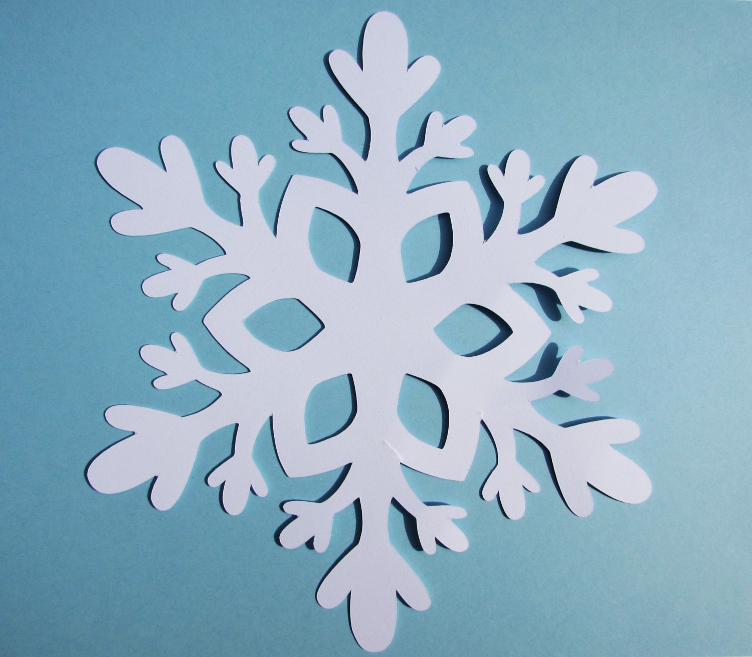 White Blue Snowflake Paper Die Cuts Snowflake Cut Outs Etsy