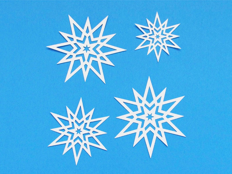 White Paper Snowflake Die Cuts Snowflake Cutouts Cardstock Etsy