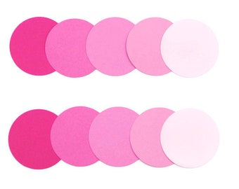 Pink Paper Circle cutouts Pink circles circle tags Pink baby shower circle confetti