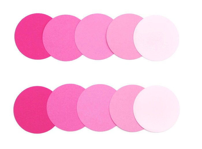 50 Pink Paper Circles die cuts your choice of size Etsy