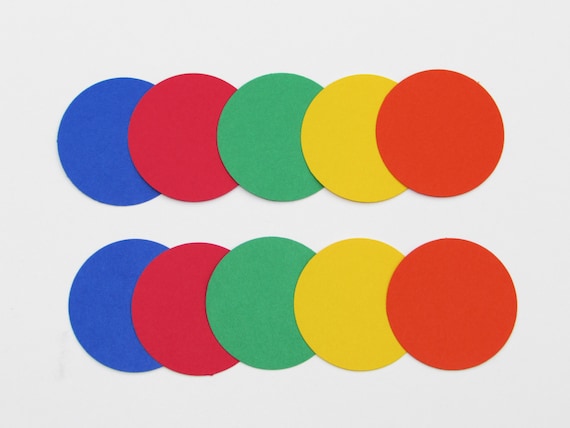 50 círculos de papel de colores primarios mueren cortes su | Etsy