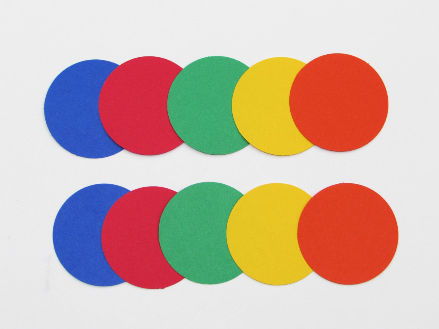 50 Primary Colors Paper Circles die cuts your choice of size Etsy