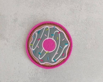 reflektierender  Klett Patch Donut Applikation pink