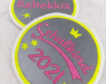 Klett Patch Schulkind 2024 SET pink Neongelb Einschulung Schultüte Name