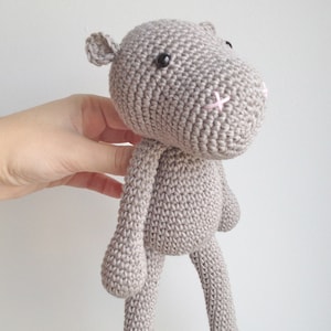 Hippo Plush, Hippo Stuffed animal, Hippo Plushie, Hippo Stuffed Toy, Crochet Hippo image 1