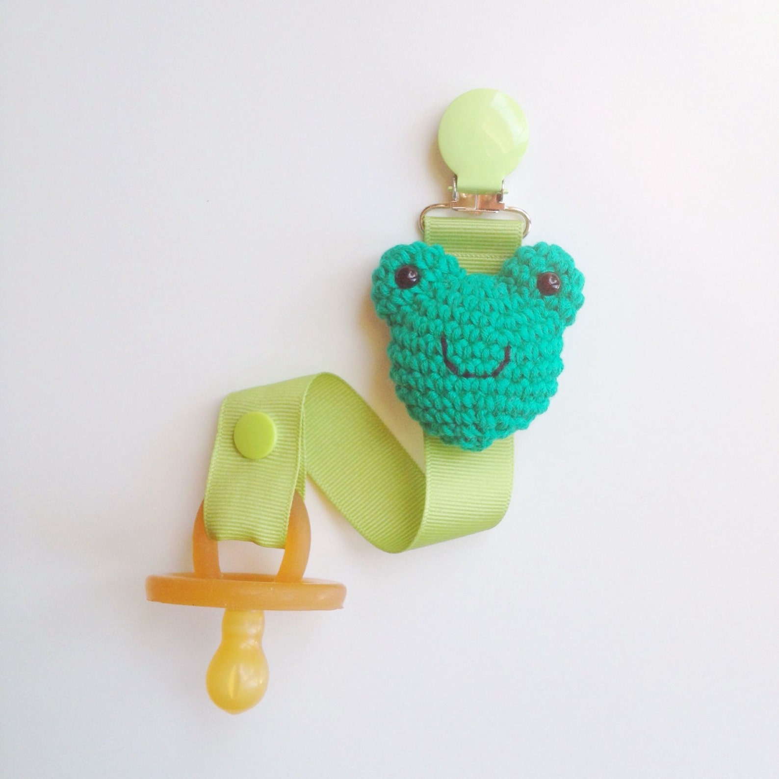 Frog Pacifier Clip Frog Paci Clip Ribbon Pacifier Clip Paci - Etsy