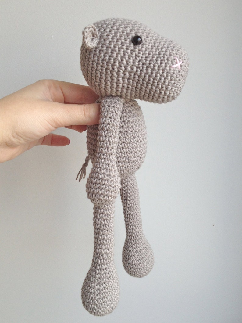 Hippo Plush, Hippo Stuffed animal, Hippo Plushie, Hippo Stuffed Toy, Crochet Hippo image 4