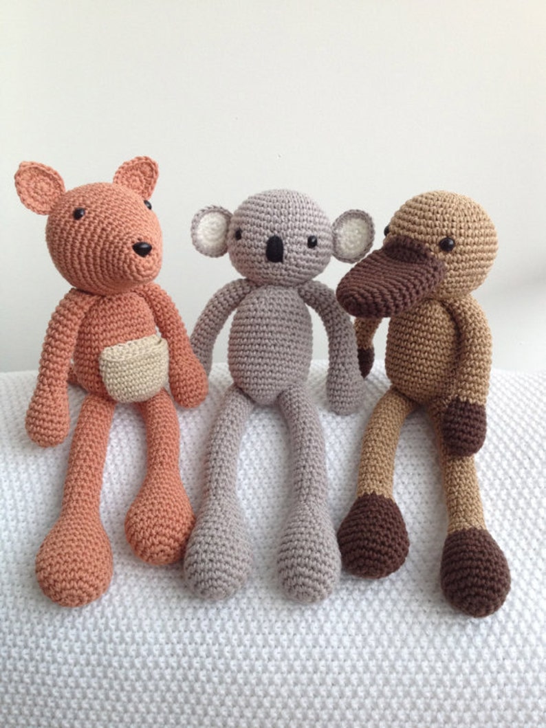 Amigurumi Pattern Collection Three Australian Friends Etsy Australia