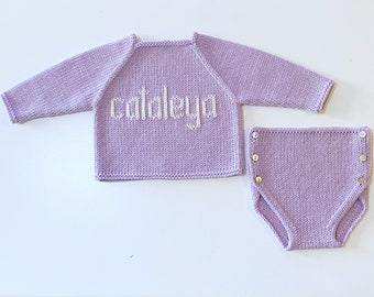 Name Sweater and Diaper Cover