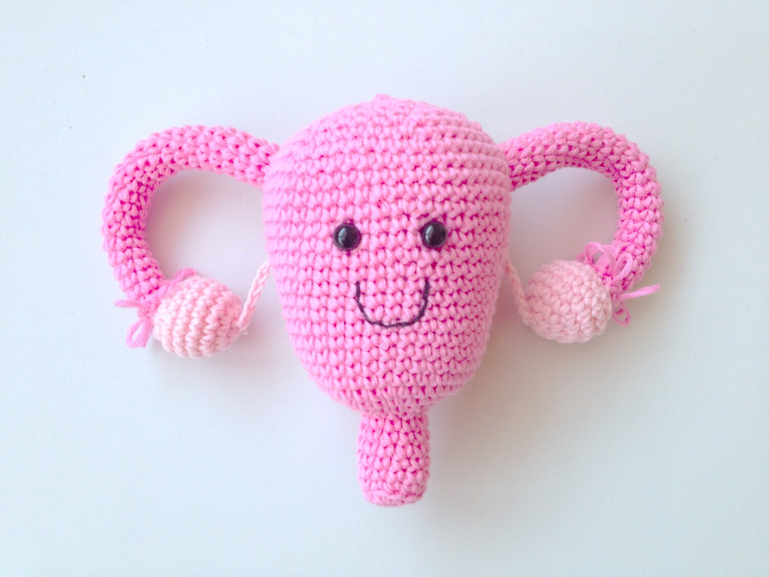 Angry Uterus Plushie with Pocket for Heating Pad, Crochet Plush, Uterus Plushie, Handmade