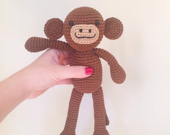 Monkey Plush, Monkey Stuffed animal, Monkey Plushie, Monkey Stuffed Toy, Crochet Monkey