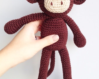 Monkey Plush, Monkey Stuffed animal, Monkey Plushie, Monkey Stuffed Toy, Crochet Monkey