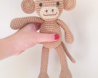 Monkey Plush, Monkey Stuffed animal, Monkey Plushie, Monkey Stuffed Toy, Crochet Monkey