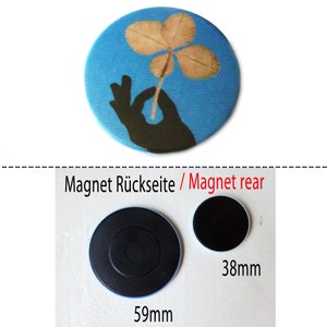 Magnet, Button, Flaschenöffner oder Taschenspiegel, Glücksklee Bild 3