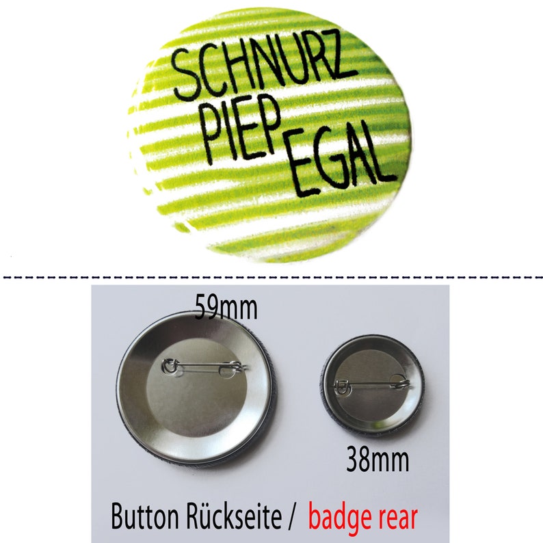 Schnurzpiepegal, Button, Magnet, Taschenspiegel oder Flaschenöffner, handgemacht. Bild 2