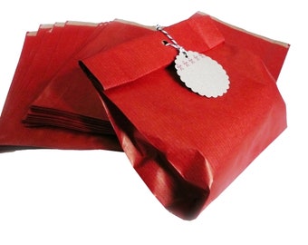 Paper bags, red, 24 pcs.