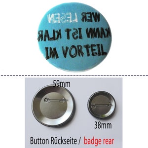 Who can read is clearly at an advantage. Button, magnet, pocket mirror or bottle opener. Handmade. image 2